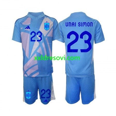 Španjolska Unai Simon 23 Golmanski Domaći Dječji Nogometni Dres Euro 2024